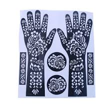 New 1set India Henna Temporary Tattoo Stencils For Hand Leg Arm Feet Body Art Decal 23 27cm Tattoo Stencils Henna Designs Design Maker