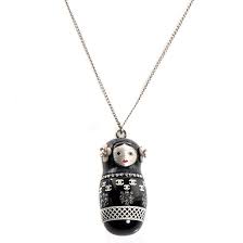 Chanel Resin Matryoshka Russian Doll Necklace Black Fashionphile Necklace Chanel Russian Doll