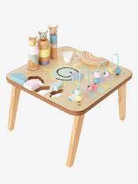 table d activites petits sioux en bois fsc multicolore vertbaudet cadeau bebe 1 an jouets en bois pour enfants idee cadeau 1 an
