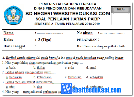 Soal Ph Uh Pai Kelas 3 Semester 2 K13 Revisi 2018 Websiteedukasi Com