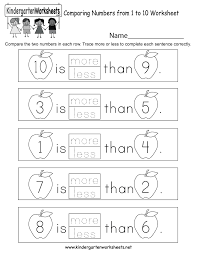Kids Can Improve Their Numeracy Skills By Comparing Numbers From O Comparing Numbers Worksheet Kindergarten Math Worksheets Free Number Worksheets Kindergarten