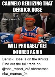Nba trade deadline memes only true fans will understand. Carmelo Realizing That Derrick Rose Nba Memes 24 Tw Yord Obos 94 Ny 86 168 4th Injured Again Derrick Rose Is On The Knicks Find Out The Full Trade On Nbamemes Nba Memes 24