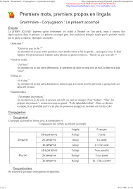 Conjuguer le verbe aller au féminin à indicatif, subjonctif, impératif, infinitif, conditionnel, participe, gérondif. Le Lingala Grammaire Conjugaison Le Present Accompli
