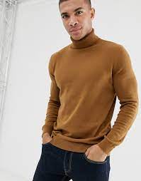 Free uk mainland delivery when you spend £50 and over. New Look Roll Neck Jumper In Camel Asos