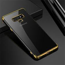 For Samsung Galaxy Note 9 S10 Luxury Plating Hybrid Rubber Clear Slim Case Cover Luxury Plates Tempered Glass Screen Protector Tempered Glass