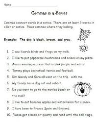 Smiling And Shining In Second Grade Commas In A Series Commas In A Series Punctuation Worksheets Grammar Worksheets