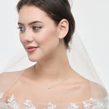 Sterling Silver I Couldn't Say I Do Without You Wedding Solitaire Crystal  Necklace by Philip Jones Jewellery