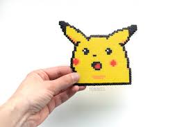 Pikachu Surprised Meme Pixel Art Magnet Hama Perler Beads Pikachu Shocked Pokemon Home Decor In 2020 Pixel Art Pikachu Book Gifts
