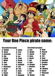 Anime Manga Manga Anime One Piece Pirate Names One Piece