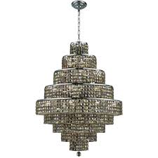 Elegant Lighting 20 Light Chrome Chandelier With Golden Teak Smoky Crystal El2039d30c Gt Rc The Home Depot
