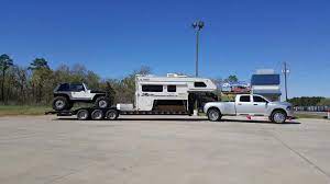 You can only use a pickup truck of various sizes to haul a trailer with a gooseneck hitch. Enclosed Trailer Vs Truck Camper On Gooseneck Pirate 4x4