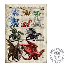 Its A Skin Anne Stokes Dragon Size Chart Wall Poster Officially Licensed Merchandise Great Wall Art For Home Decor Bedroom Decor Kitchen Wall