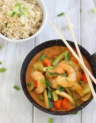 There are so many brands of red curry paste but i prefer the roland brand, it is made in malaysia and does not contain any of the food additive . Coconut Red Curry Shrimp