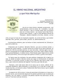 Al gran pueblo argentino, ¡salud! Himno Nacional Argentino Y Que Hizo Mariquita Folklore Tradiciones