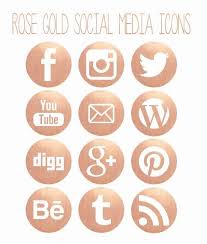 Rose Gold Social Media Icons By Opheliafpg Social Media Icons Rose Gold Logo Rose Gold Business Card