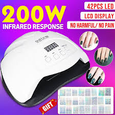 The lamp are made to provide at least 50,000 of curing time. 110 240v 160w Nail Lamp Uv Led Dual Light Nail Dryer Manicure Cure Gel Polish 180 Degree Irradiation With Sensor 42pcs Led Lamp 10 60s Mode For Beauty Buy At A Low Prices On Joom