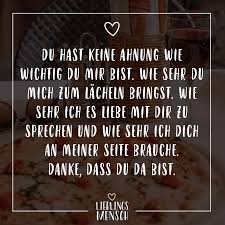 Visual Statements Du Hast Keine Ahnung Wie Wichtig Du Mir Bist Wie Sehr Du Mich Zum Lacheln Bringst Wie Sehr Ich Es Liebe Mit Spruche Spruche Zitate Zitate