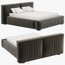 Inspired by pottery barn teen's ultimate platform bed superset, this bed combines style and storage. 3d Model Rh Teen Sona Upholstered Platform Bed Cgtrader
