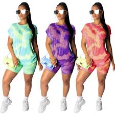 Summer Women Fashion Short Sleeves Printed Casual Sporty Outfits Jumpsuit 2pcs Ebay