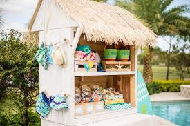 The baby shower party theme is beach theme. Bright Surfboard Themed Baby Shower Chicago Style Weddings