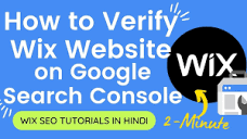 How to Add Google Search Console in Wix Website in Hindi ...