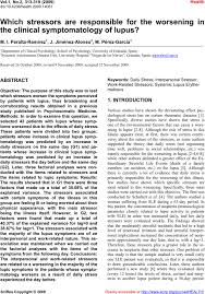 ¿qué es el lupus en las mujeres? Which Stressors Are Responsible For The Worsening In The Clinical Symptomatology Of Lupus