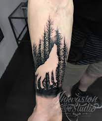 See more ideas about wolf, wolf silhouette, wolf tattoos. Wolf Silhouette Tattoo Inkvasion Tattoo Studio Singapore