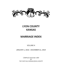 Lyon county kansas marriage index