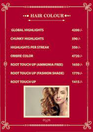 Inr 800 for the nourishing creambath. Hair Color Rate Card Jawed Habib Salon Hazratganj
