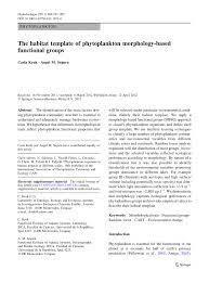 Pdf The Habitat Template Of Phytoplankton Morphology Based Functional Groups