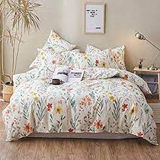 20 usd coupon!floral duvet cover sets cotton queen duvet covers 3 piece simple modern bedding set. Amazon Com Highbuy Floral Print Kids Twin Duvet Cover Sets Cotton Comforter Cover Kids Lightweight Soft Bed Comforter Sets Cozy Room Shabby Chic Bedding Sets