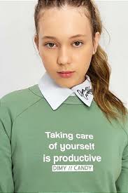 Blusa de Moletom Cropped Infantil Verde Jade Dimy Candy