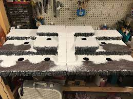 Custom Christmas Village Display Platform Lemax Department 56 Snow Village Diy Christmas Village Platform Diy Christmas Village Displays Diy Christmas Village