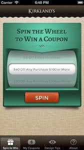 Download The App Kirklands Spin To Win And Save Every Time You Shop Kirklands Smartphone Apps Spinning