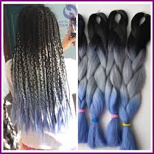 Black And Gray Ombre Braiding Hair Free Shipping 10packs Lot Ombre Blue Color Braiding Synthetic Jumbo Braid Hair Black Dark Blue Light Blue Color Colored Box Braids Colored Braids Box Braids