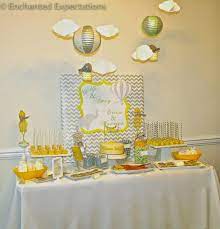 Enchanted Expectations Up Up Away Mint Green Yellow And Grey Baby Shower Baby Shower Yellow Grey Baby Shower Green Baby Shower