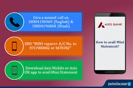 Using an axis credit card while shopping offers credit points, gifts, bonuses, cashback offers, free. Axis Bank Mini Statement By Number Missed Call Sms Netbanking
