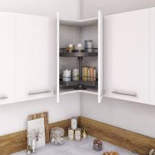 Livré avec système de fixation, 1 étagère et ses taquets. Tourniquet Etagere De Coin Pivotant A 360 Pour Meuble D Angle Haut Leroy Merlin