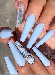 This fake nail set comes with 24 adhesive nails that are easy to. Matte Coffin Long Acrylic Nails Matte