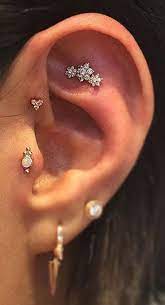 Suss Mehrere Ohr Piercing Ideen Dreifach Blume Kristall Knorpel Ohrring Fur Ohrlocher Ear Jewelry Ear Piercing Studs Earings Piercings