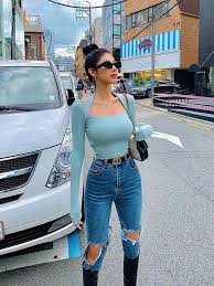 Open Back Tops 2020 Sexy Girls Clothing Winter Long Sleeve Blue Tops Criss Cr Swansstyle