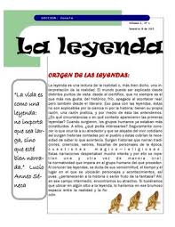 Otro significado de la leyenda es un género literario. Calameo La Leyenda