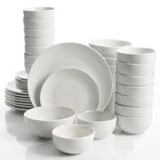 Black And White Dinnerware Sets Gourmet Expressions Camrose 40 Piece Casual White Ceramic Dinnerware Set Service For 8 124008 40r The Home Depot In 2020 Ceramic Dinnerware Set Dinnerware Sets White Dinnerware
