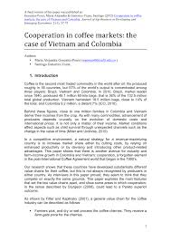 Bts coffee vietnam nhập khẩu và phân phối chính thức sản phẩm bts coffee cold brew by babinski ameri. Pdf Cooperation In Coffee Markets The Case Of Vietnam And Colombia