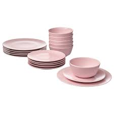 Dinera 18 Piece Dinnerware Set Light Pink Ikea Ikea Dinnerware Dinnerware Set Pink Kitchen Decor