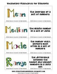 Free Mean Median Mode Range Fun Flashcards Education Math Middle School Math Math Methods