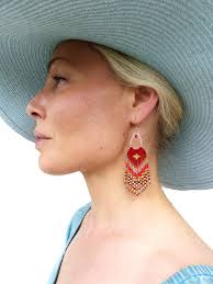 Purple orange earring