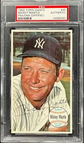 MICKEY MANTLE 1964 Topps Giants #25 SIGNED PSA/DNA Auto NEW YORK YANKEES  HOF