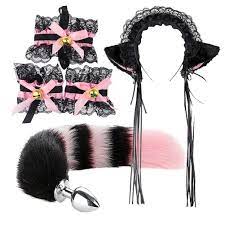 Amazon.com: Fox Costume Set Animal Furry Ears Headband Plush Anal Plug  Rabbit Fox Tail Plug Furry Anal Plugs Lace Maid Costume Collar Set :  Clothing, Shoes & Jewelry