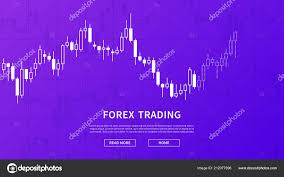 Stock Market Chart Graph Vector Banner Purple Background